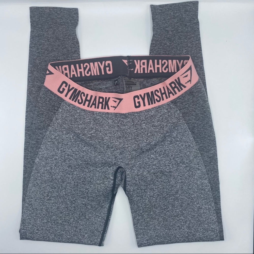 Gymshark flex leggings gray/baby pink size L